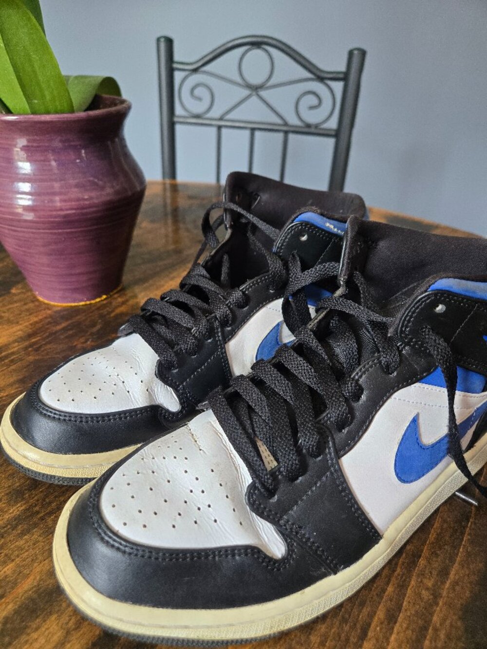 Nike Air Jordan 1 Mid Racer Blue White Black